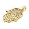 Rack Plating Brass Micro Pave Clear Cubic Zirconia Pendants KK-C047-08G-2