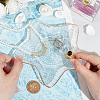1Pc Ocean Series Transparent Gold Rim Glass Jewelry Plates AJEW-SC0002-79B-3
