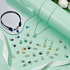 140Pcs 7 Styles Natural Gemstone Chip Charms with Brass Loops PALLOY-FH00120-5