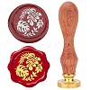 Brass Wax Seal Stamps with Wood Handle AJEW-WH0412-0131-1