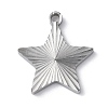 Non-Tarnish 304 Stainless Steel Pendants STAS-D025-04P-02-1