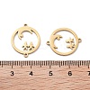 Ion Plating(IP) 304 Stainless Steel Hollow Connector Charms STAS-P332-09G-2