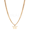 1Pc 304 Stainless Steel Letter Pendant Necklaces NJEW-LP0001-33W-G-1