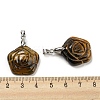 Natural Tiger Eye Carved Pendants G-I319-02P-A06-3