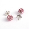 Polymer Clay Rhinestone Ball Stud Earrings EJEW-O041-02C-1
