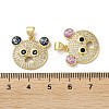 Brass Micro Pave Clear Cubic Zirconia Pendants KK-C045-46G-3