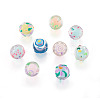 18Pcs 9 Colors Transparent Acrylic Enamel Beads TACR-TA0001-15-2