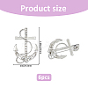 6Pcs Anchor Alloy Rhinestone Lapel Pins for Backpack Clothes JEWB-FH0002-73P-2