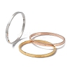 3Pcs 3 Color 304 Stainless Steel Grooved Bangles Set BJEW-F464-02-1