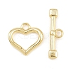 Heart Brass Toggle Clasps KK-G548-43G-02-3
