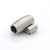 Tarnish Resistant 304 Stainless Steel Matte Surface Magnetic Clasps with Glue-in Ends LS-STAS-O042-C-23-1