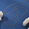 1MM 304 Stainless Steel Cable Chain Necklaces NJEW-T016-15G-2