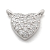 925 Sterling Silver Micro Pave Clear Cubic Zirconia Heart Charms STER-A034-01P-1