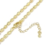 Rack Plating Brass Textured Teardrop Link Chain Necklaces for Women NJEW-K382-07G-2