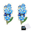 2Pcs Forget-me-not Zinc Alloy Enamel Pin JEWB-CA0001-77-1