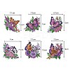 6Pcs Butterfly DIY Diamond Painting Keychain Kit PW-WG95088-01-5