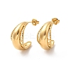 304 Stainless Steel Moon Stud Earrings EJEW-K268-46G-4