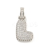 Brass Micro Pave Clear Cubic Zirconia Pendants KK-B099-01P-L-1