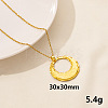 Vintage Stainless Steel Geometric Ring Pendant Necklace for Women AO1780-8-1