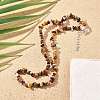 Natural Supper 7 Rutilated Quartz Chip Beaded Necklaces for Men Women NJEW-G159-01K-3