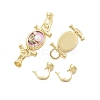 Brass Natural Pearl Fold Over Clasps KK-U059-21G-2