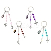 Glass & Alloy & Natural Amethyst Keychain KEYC-YW00146-01-2