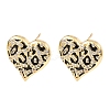 Heart Brass Micro Pave Clear Cubic Zirconia Stud Earrings EJEW-H178-09G-02-4