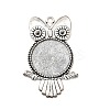 Owl Tibetan Style Alloy Big Pendant Rhinestone & Cabochon Settings LS-TIBE-S297-07AS-LF-1