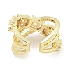 Brass Micro Pave Cubic Zirconia Cuff Open Rings RJEW-I103-019G-3