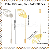 40Pcs 2 Styles Leaf Stainless Steel Round Tray Stick Lapel Pins JEWB-SC0001-75D-2