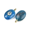 Natural Apatite & Cubic Zirconia Pendants G-Z076-01G-13-2
