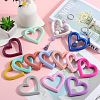 16Pcs 16 Colors Heart Food Grade Eco-Friendly Silicone Focal Beads SIL-SP0001-06-4