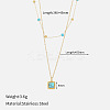 304 Stainless Steel with Synthetic Turquoise Double Layer Necklaces FS-WG7985A-16-1