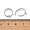 304 Stainless Steel Clear Cubic Zirconia Rhombus Hoop Nose Rings AJEW-D306-12P-2