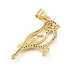 Real 18K Gold Plated Brass Micro Pave Cubic Zirconia Robin Brid Pendants KK-E072-25G-2