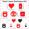 42Pcs 7 Styles Food Grade Eco-Friendly Silicone Beads SIL-SC0002-70-2