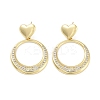 Rack Plating Brass Micro Pave Cubic Zirconia Studs Earrings EJEW-B047-03G-03-1