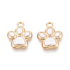 Rack Plating Alloy Enamel Pendants ENAM-T024-01M-G-2