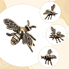 4Pcs Alloy Bees Display Decorations DJEW-SP0001-36-5