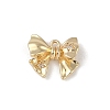 Brass Micro Pave Clear Cubic Zirconia Charms KK-Z065-06G-1