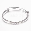 Tarnish Resistant Adjustable 304 Stainless Steel Expandable Bangle Making BJEW-G482-03P-2