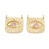 Rack Plating Brass Cubic Zirconia Pendants KK-D073-25G-04-1