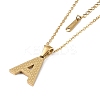 Ion Plating(IP) Initial Letter 304 Stainless Steel Pendant Necklaces NJEW-M199-01G-A-1