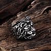 Punk Rock Style Unisex 316L Surgical Stainless Steel Lion Wide Band Rings RJEW-BB06688-8-3