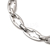 2Pcs 2 Styles 304 Stainless Steel Hollow Cross-Linked Chain Bracelets for Couple BJEW-JB12294-5