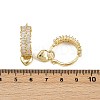 Heart Brass Micro Pave Clear Cubic Zirconia Hoop Earrings EJEW-S275-04G-5