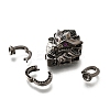 Brass Micro Pave Cubic Zirconia Fold Over Clasps KK-M318-25B-2
