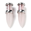 Natural Rose Quartz Pointed Big Pendants G-B077-02P-01-1