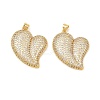 Brass Micro Pave Clear Cubic Zirconia Pendants KK-C166-05G-1