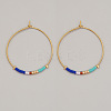 Bohemian Handmade Glass Seed Beads Hoop Earrings AM1646-2-1
